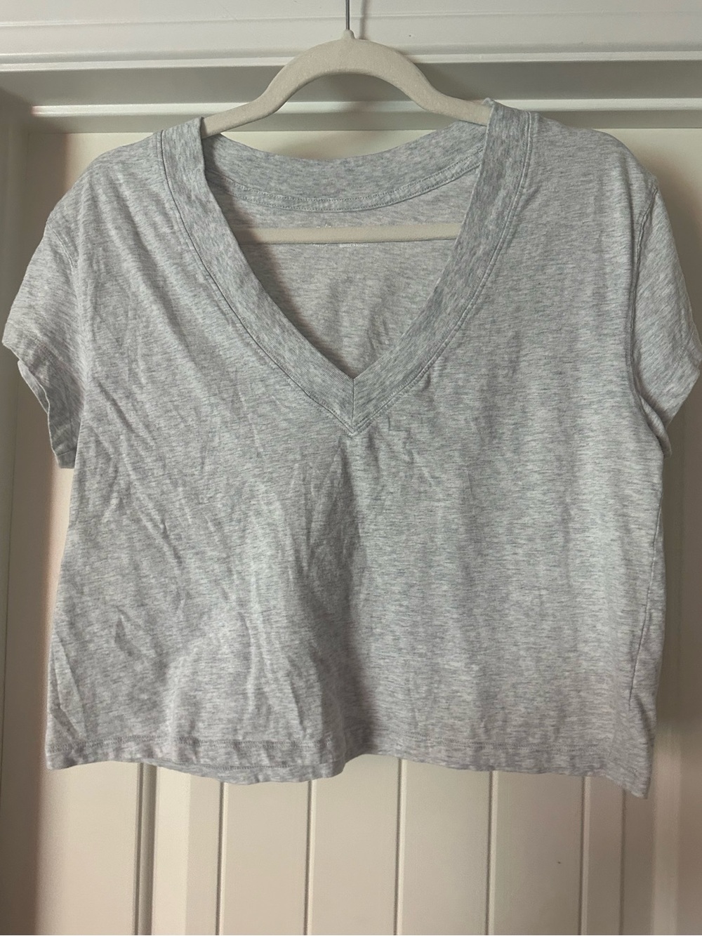 NWOT Aerie Grey V Neck Crop Top